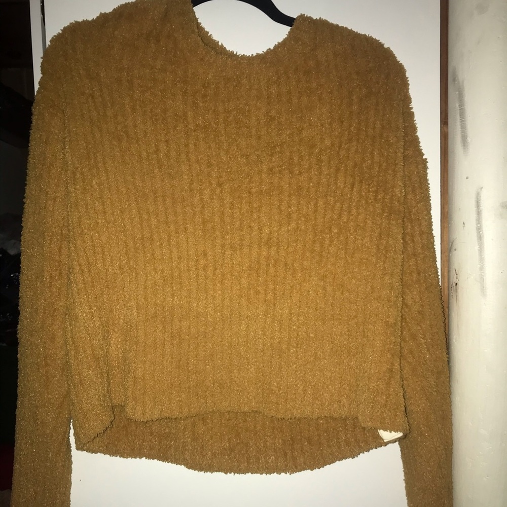 Fuzzy yellow sweater